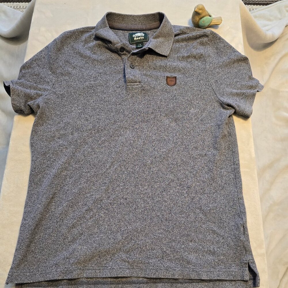 Roots grey collar short sleeve cotton shirt